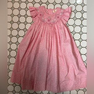 Petit Ami Pink Smocked Ruffle Sleeve Dress size 4
